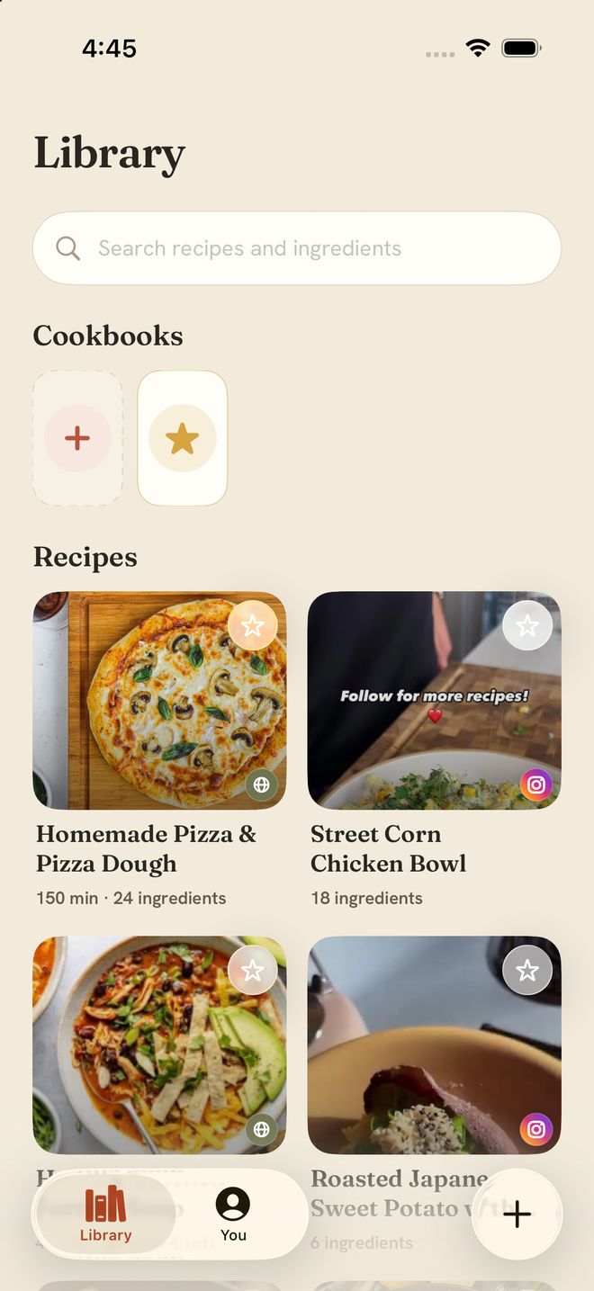 Crumb library with cookbooks and recipe cards